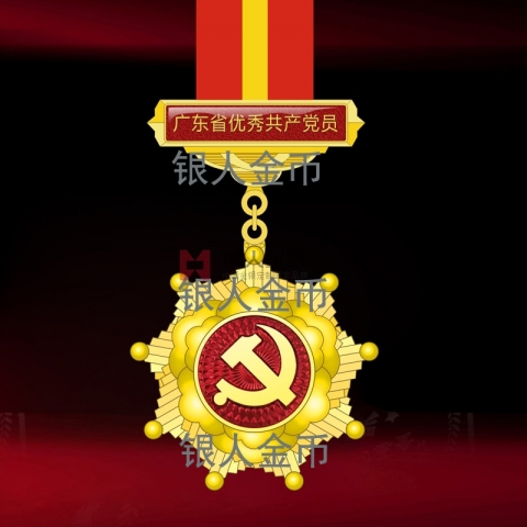 广东省委组织部两优一先优秀共产党员纪念章奖牌奖章证书
