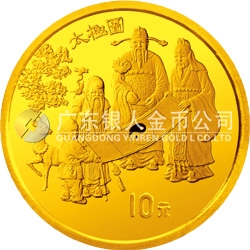 中国古代科技发明发现金银铂纪念币（第2组）1/10盎司圆形金质纪念币