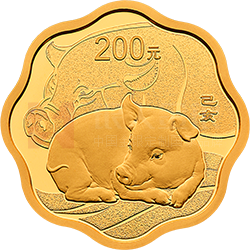 2019中国己亥（猪）年金银纪念币15克梅花形金质纪念币