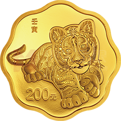 2022中国壬寅（虎）年金银纪念币15克梅花形金质纪念币