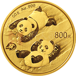 2022版熊猫贵金属纪念币50克圆形金质纪念币