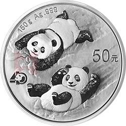 2022版熊猫贵金属纪念币150克圆形银质纪念币