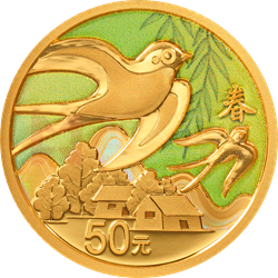 二十四节气（光阴的故事）金银纪念币3克圆形金质纪念币
