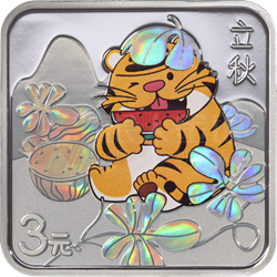 二十四节气（光阴的故事）金银纪念币8克正方形银质纪念币