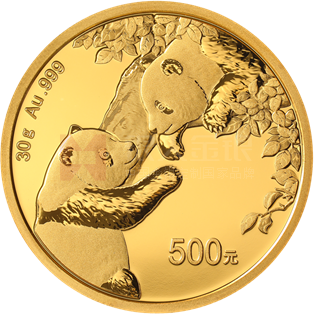 2023版熊猫贵金属纪念币30克圆形金质纪念币
