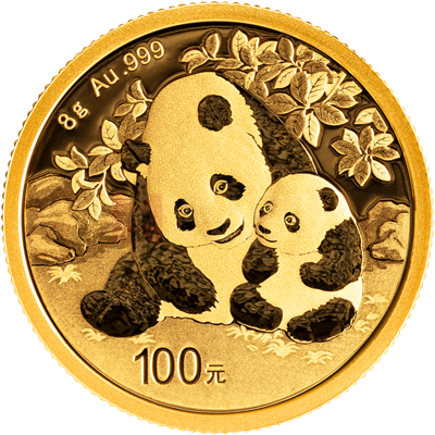 2024版熊猫8克普制金质纪念币