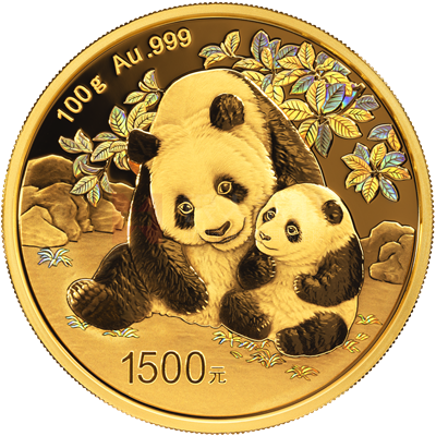 2024版熊猫100克精制金质纪念币