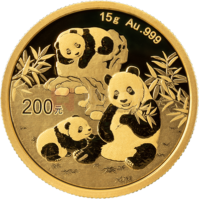 2025版熊猫15克普制金质纪念币